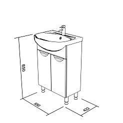 Bas Тумба под раковину Ария 55 Эрика – фотография-2